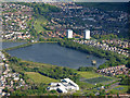 Glennifer High School and Stanely Reservoir from the air