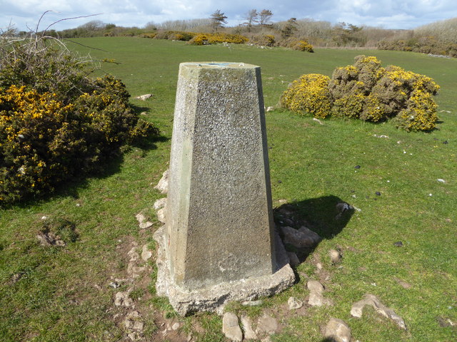 Triangulation pillar on Oxwich Point, Gower
