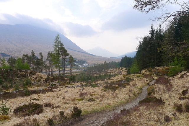 The West Highland Way approaching Bridge of Orchy from the north