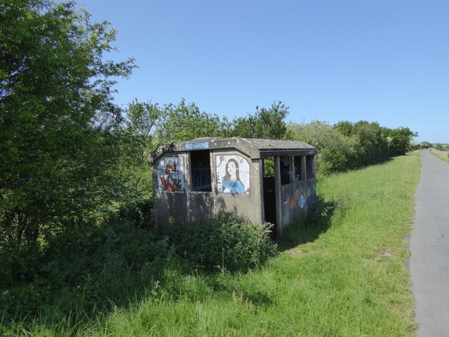 Graffiti covered hut by Tarka Trail