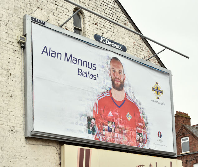 Northern Ireland - Euro 2016 poster (Alan Mannus), Belfast (May 2016)
