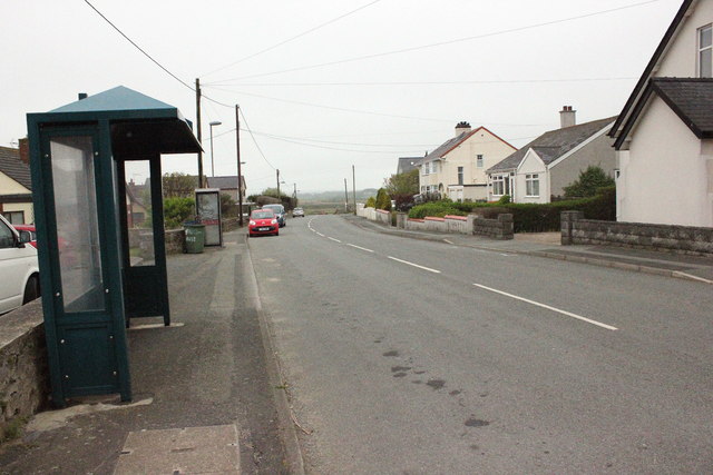 The A4080 (Station Road) at Rhosneigr