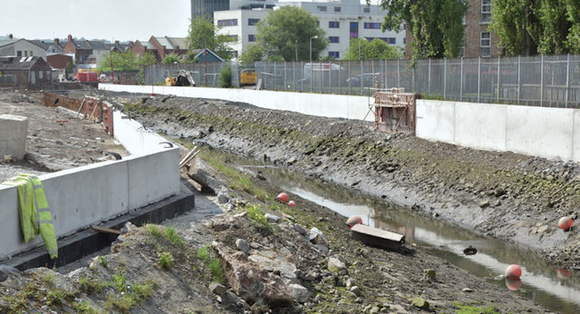 New Connswater flood walls, Belfast (May 2016)