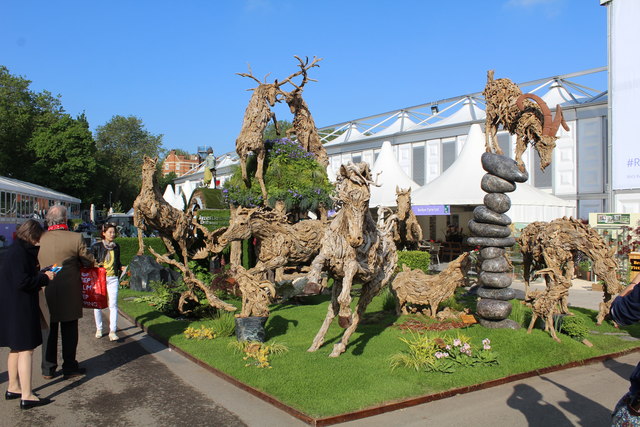 Driftwood sculptures at the Chelsea Flower Show 2016