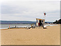 SZ0689 : Lifeguard Hut on the Beach at Branksome Dene by David Dixon