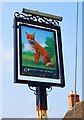 The Fox - closed public house (2) - sign, Main Road, Stanton Harcourt, Oxon