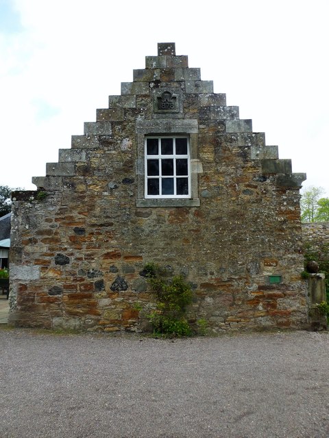 Crow-stepped gable end of Kellie Castle's stable block