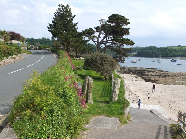 Summers Beach from Tredenham Road, St Mawes, Cornwall