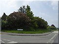 Highglen Drive and the bus shelter at its northern end