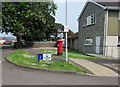 Two NO notices and a pillarbox on a Burnham-on-Sea corner