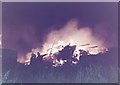 TF4208 : Former station yard fire; Photo 2 - Wisbech St Mary 1984 by Richard Humphrey