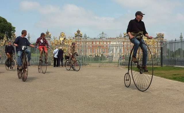 Cycling past Hampton Court