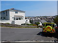 Hugh Town Police Station with Police Landrover