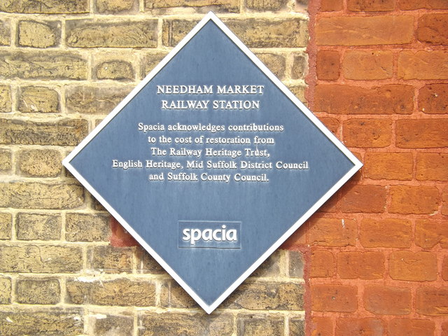 Plaque on Needham Market Railway Station
