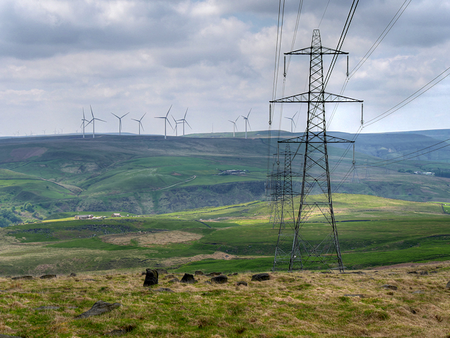 Pylons and Turbines © David Dixon :: Geograph Britain and Ireland