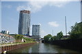 View of Capital Towers next to the Bow Flyover from the River Lea #4