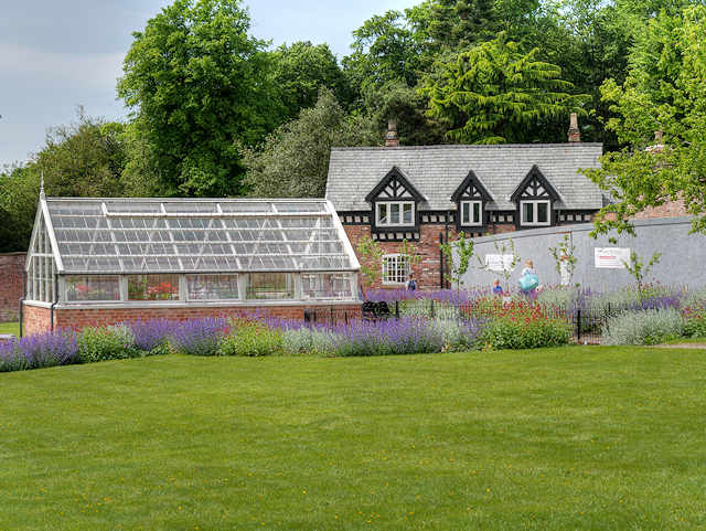 Greenhouse and Gardener's Cottage at Quarry Bank Upper Garden