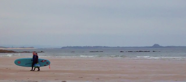 Holy Island from the beach at Bamburgh Castle