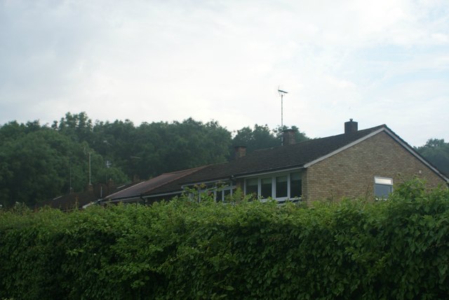 View of the rear of houses on Sunnymede from the path leading from Lambourne Road into Hainault Forest