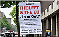 EU referendum "remain/leave" poster, Belfast (June 2016)