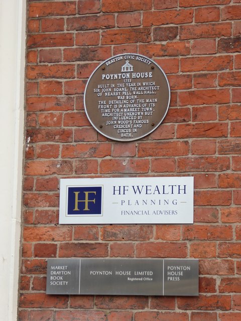 Market Drayton: Poynton House (plaques)