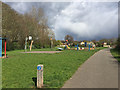 SP2866 : Canalside playspace, Woodloes estate, north Warwick by Robin Stott