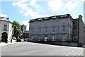 The front of the Armagh Public Library viewed from Abbey Street