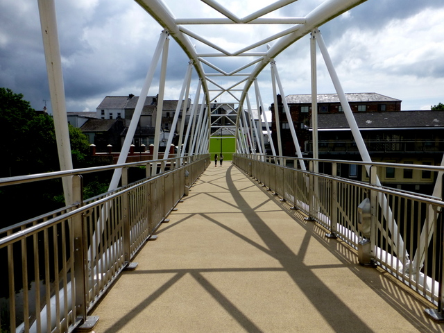 Footbridge with shadows, Omagh