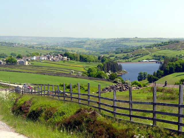 Looking over Stanbury and Lower Laithe Reservoir