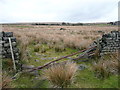 SE0029 : Gate on footpath to the moor near South Shields, Wadsworth by Humphrey Bolton