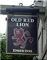 SJ7667 : Sign for the Old Red Lion, Holmes Chapel by JThomas