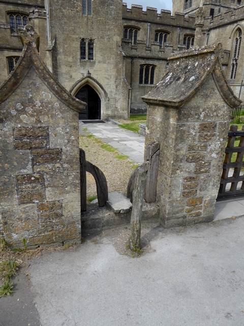 Stile at the gateway to Edington Priory Church