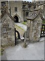 Stile at the gateway to Edington Priory Church