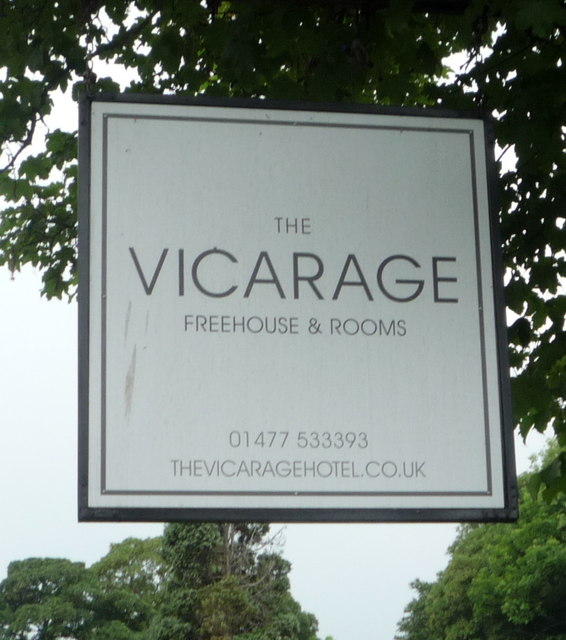Sign for the Vicarage Hotel, Holmes Chapel