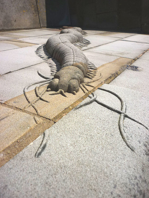 Sand worm sculpture, Morecambe promenade