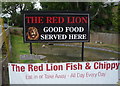 Sign for the Red Lion Inn, Goostrey