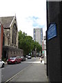 Looking along Laxton Place to Munster Square