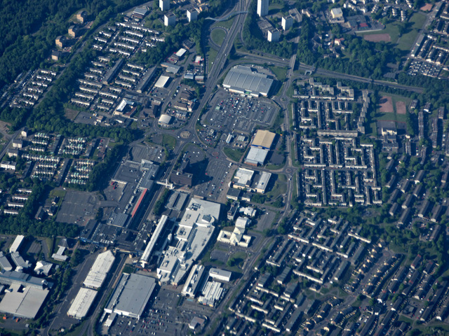 Cumbernauld town centre from the air