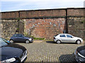 Bricked-up railway arch on Knowe Road