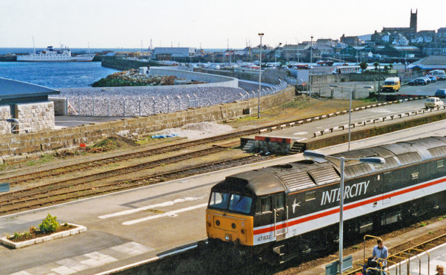 Penzance, station and harbour 1995