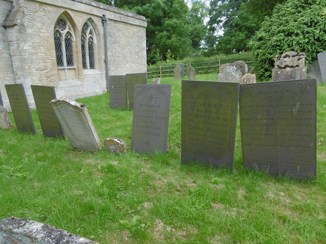 Slate gravestones in St Botolph's Churchyard, Newton