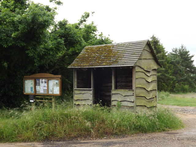 Bus Shelter & Notice Board on the C147 Rushford Road