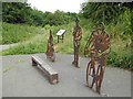 Steel sculptures on the greenway