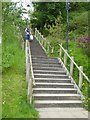 Steps from Cobb Road into Langmoor Gardens, Lyme Regis