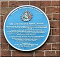 Blue plaque: The Cotton Tree