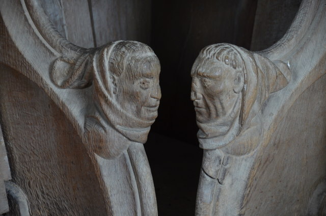 Carved arm rests, Ss Peter & Paul church, Salle