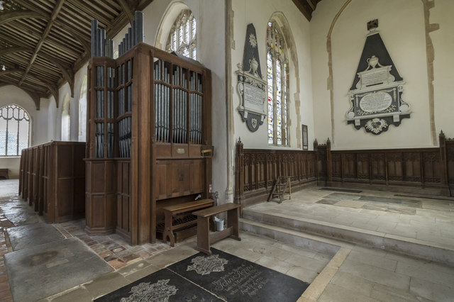 Organ and north transept, Ss Peter & Paul church, Salle
