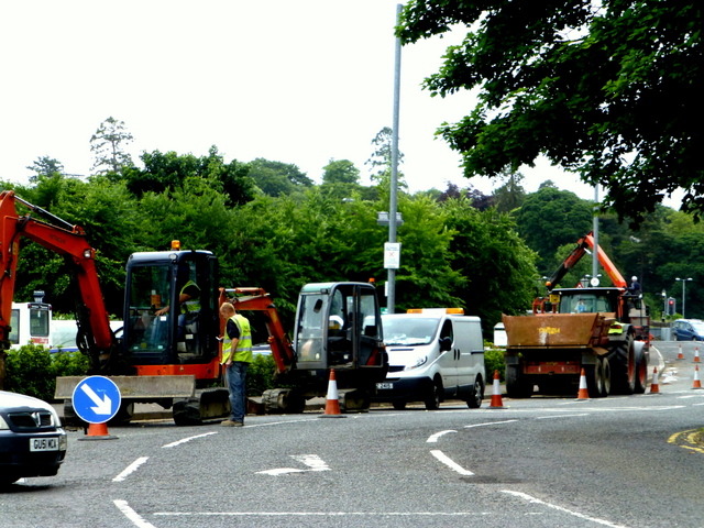 Roadworks along Irishtown Road, Omagh