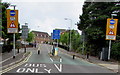 Warning signs - rising bollards, Malvern Drive, Cardiff