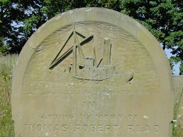 Detail of the headstone of Robert Thomas Read